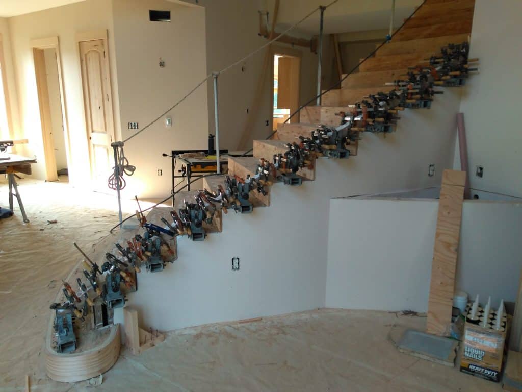 Salem Curved Stair in process